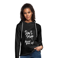 DON'T STOP - NEVER GIVE UP - LADIES HOODIE - charcoal gray