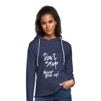 DON'T STOP - NEVER GIVE UP - LADIES HOODIE - heather navy